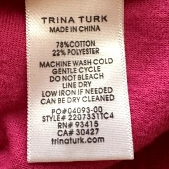 Trina Turk "Out of Office" off the shoulder Pink Dress, cover up size med. HTF - Picture 7 of 8